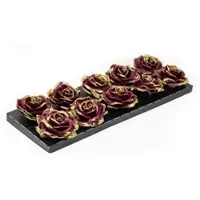 Flowerbox Wachsrose - goldfarben