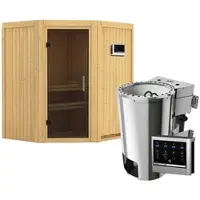Karibu Sauna »Tuckum«, inkl. 3.6 kW Saunaofen mit externer Steuerung, für 3 Personen - beige