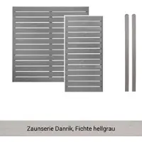 Mr. Gardener Zaunset »Danrik«, 5er Set: 2 Grundelemente, 3 Pfosten, Fichte, lasiert - grau