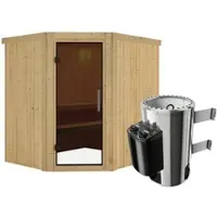Karibu Sauna »Talsen«, inkl. 3.6 kW Saunaofen mit integrierter Steuerung, für 3 Personen - beige