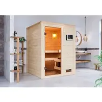 Karibu Sauna »Turgel«, BxTxH: 145 x 145 x 187 cm, 3,6 kW Ofen, für 2 Personen - braun