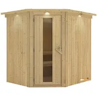 Karibu Sauna »Talsen«, für 3 Personen, ohne Ofen - beige