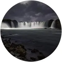 Wallart K&L Wall Art Vliestapete »Runde Vliestapete«, Cuadrado Gods of Water Wasserfall, mehrfarbig, matt - bunt