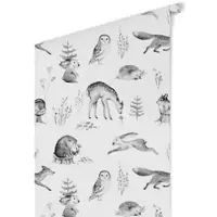 Wallart K&L Wall Art Vliestapete »Kinder Vliestapete«, Waldtiere Bär Reh Eule Hase, mehrfarbig, matt - bunt