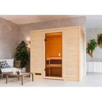 Karibu Sauna »Kasari«, BxTxH: 196 x 145 x 187 cm, ohne Ofen, für 2 Personen - beige
