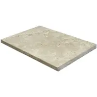 WOHNRAUSCH Beckenrandsteine »Tosca Cream«, LxBxH: 61 x 40,6 x 3 cm, Travertin, beige, gefast