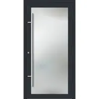 Haustuerenland.de PREMIUM Aluminium-Glas Haustür "AMY" 90 mm Vollglas Anthrazit RAL 7016 außen öffnend DIN rechts