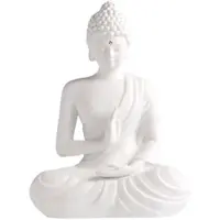 Räder Zen Spirit Buddha Figur sitzend groß Porzellan Weiß