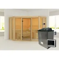 Karibu Sauna »Ehmja 2«, BxHxT:231 x 198 x 231 cm, ohne Dachkranz - beige