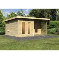 Karibu Saunahaus, BxHxT:509 x 253 x 369 cm, 4 Personen - beige
