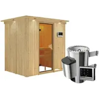 Karibu Sauna »Kircholm«, inkl. 3.6 kW Saunaofen mit externer Steuerung, für 3 Personen - beige
