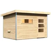 Karibu Saunahaus »Schwanenburg 2«, BxTxH: 337 x 231 x 239 cm, ohne Ofen - beige