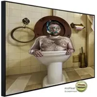 Papermoon Infrarotheizung »EcoHeat - Mann in Toilette«, Matt-Effekt - bunt