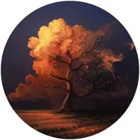 Wallart K&L Wall Art Vliestapete »Runde Vliestapete«, aerroscape Baum des Lebens Küche, mehrfarbig, matt - bunt