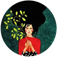 Wallart K&L Wall Art Vliestapete »Runde Vliestapete«, Hülya gelbe Blüten Abstrakte, mehrfarbig, matt - bunt