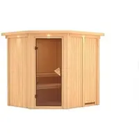 Karibu Sauna »Maardu«, für 3 Personen, ohne Ofen - beige