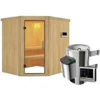 Karibu Sauna »Talsen«, inkl. 3.6 kW Saunaofen mit externer Steuerung, für 3 Personen - beige