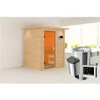 Karibu Sauna »Turgel«, BxTxH: 173 x 159 x 191 cm, 3,6 kW Ofen, für 4 Personen - braun