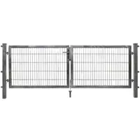 Floraworld Doppeltor, System »Premium«, Türmaße BxH: 300 x 100 cm, mit Zylinderschloss - silberfarben