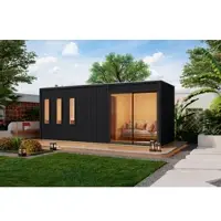 Karibu Saunahaus »Pillapalu«, BxTxH: x 574,2 x 216,5 x 244 cm, ohne Ofen, für 5 Personen - schwarz