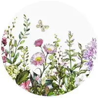 Wallart K&L Wall Art Vliestapete »Runde Vliestapete«, florale Sommer Blumenwiese, mehrfarbig, matt - bunt