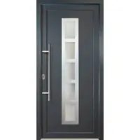 KM Meeth Aluminium-Haustür »Signum Alu«, satiniertes Glas, titan, nach Innen öffnend, ohne Türgriff - grau