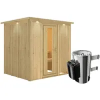 Karibu Sauna »Olai«, inkl. 3.6 kW Saunaofen mit integrierter Steuerung, für 3 Personen - beige