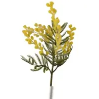 Décoris Künstliche Mimose mit Stiel 21x38cm Kunstblumen Dekoblumen Blumendeko Stielblumen Blumen Deko Blumenschmuck Gelb