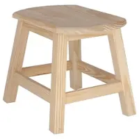 Wellhome - Großer Ovalhocker aus Holz, unbehandelt 36x29x30 cm