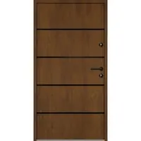 Haustuerenland.de Aluminium-Stahl Nebeneingangstür "ARANJA" BLACKLINE Golden Oak holzähnlich beidseitig innen öffnend DIN rechts
