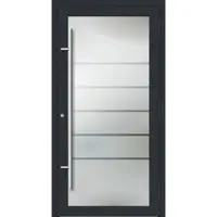Haustuerenland.de PREMIUM Aluminium-Glas Haustür "ELIF" 90 mm Vollglas Anthrazit RAL 7016 außen öffnend DIN rechts