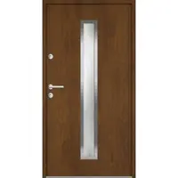 Haustuerenland.de Aluminium-Stahl Nebeneingangstür "AURORA" 68 mm Golden Oak holzähnlich beidseitig innen öffnend DIN links