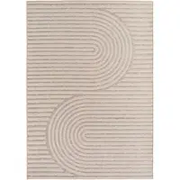 Carpetsale24 Outdoor Teppich Beige 240x340 cm, Wetterfest, ideal für Küche, Balkon, Terrasse, Garten auch Wohnzimmer, Skandinavisches Boho-Design