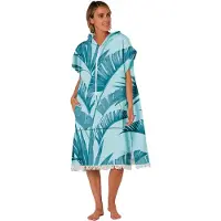 Ocean & Earth Palm Zip Front Hooded Poncho Handtuch