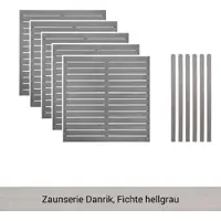 Mr. Gardener Zaunset »Danrik«, 11er Set: 5 Grundelemente, 6 Pfosten, Fichte, lasiert - grau