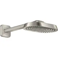 Hansgrohe AXOR ShowerSphere Kopfbrause 250/160 1jet EcoSmart+ mit Brausearm, Edelstahl Optic