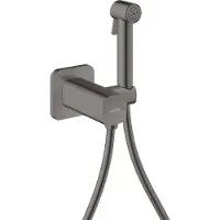 Hansgrohe AXOR Bidette Showers Bidette Handbrause 1-jet EcoSmart, softsquare, füt Mischwasser, mit Brausehalter und Brauseschlauch 1,25m, 29243330