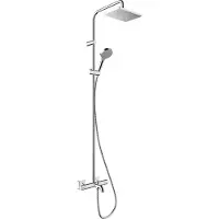 Hansgrohe Showerpipe 230 1jet Vernis Shape EcoSmart chrom mit Wannenthermostat, 26098000