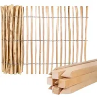 Voss.garden Set: 5m x 100cm , Staketenzaun, 3–4 cm Lattenabstand, mit 9 Buchenpfählen 130cm, Haselnuss
