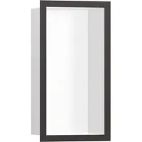 Hansgrohe XtraStoris Individual Wandnische Mattweiß mit Designrahmen 300/150/100, Brushed Black Chrome