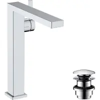 Hansgrohe Tecturis E Einhebel-Waschtischmischer 240 Fine CoolStart EcoSmart+ für Aufsatzwaschtische mit Push-Open Ablaufgarnitur, Chrom