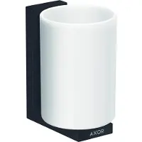 Axor Universal Rectangular Zahnputzbecher, Metall, Glas weiss, 42604