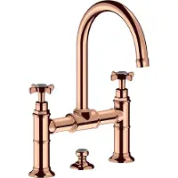 Hansgrohe 2-Griff-Waschtischarmatur AXOR MONTREUX 220 ZAG polished red gold polished red gold