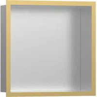 Hansgrohe XtraStoris Individual Wandnische Edelstahl gebürstet mit Designrahmen 300/300/100, Polished Gold Optic