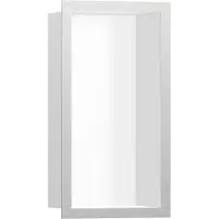 Hansgrohe XtraStoris Individual Wandnische Mattweiß mit Designrahmen 300/150/100, Edelstahl gebürstet