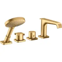 Hansgrohe Fertigset Axor Citterio E 4-L-BW-Rand-Arm., m Thermostat, brush. brass