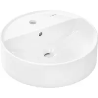 Hansgrohe Aufsatzwaschtisch Xuniva S mit Hahnloch mit Überlauf 450x450mm weiß weiß