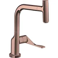 Hansgrohe Spültisch-Einhebelmischer 230 Axor Citterio mit Ausziehbrause, polished red gold