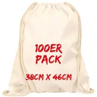 TEXXILLA Turnbeutel Mehrpack mit robusten Zugbändern, Natur, natur