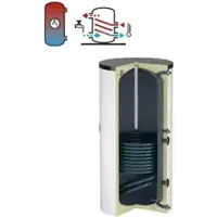 Flamco Standspeicher Duo 200 l, weiß, mit Isolierung